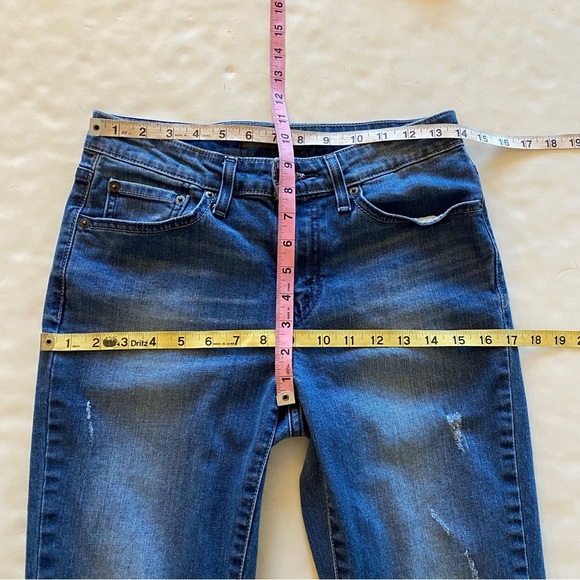 Levis Mid Rise Skinny Jeans Waist 27 Womens Size 4 Small Levi’s Denim Blue Faded - Picture 7 of 11
